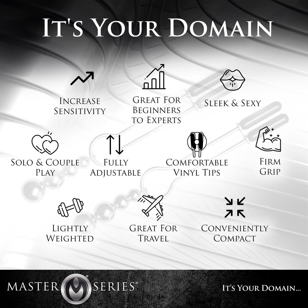 Master Series Adorn Triple Bead Nipple Clamp Set Grey