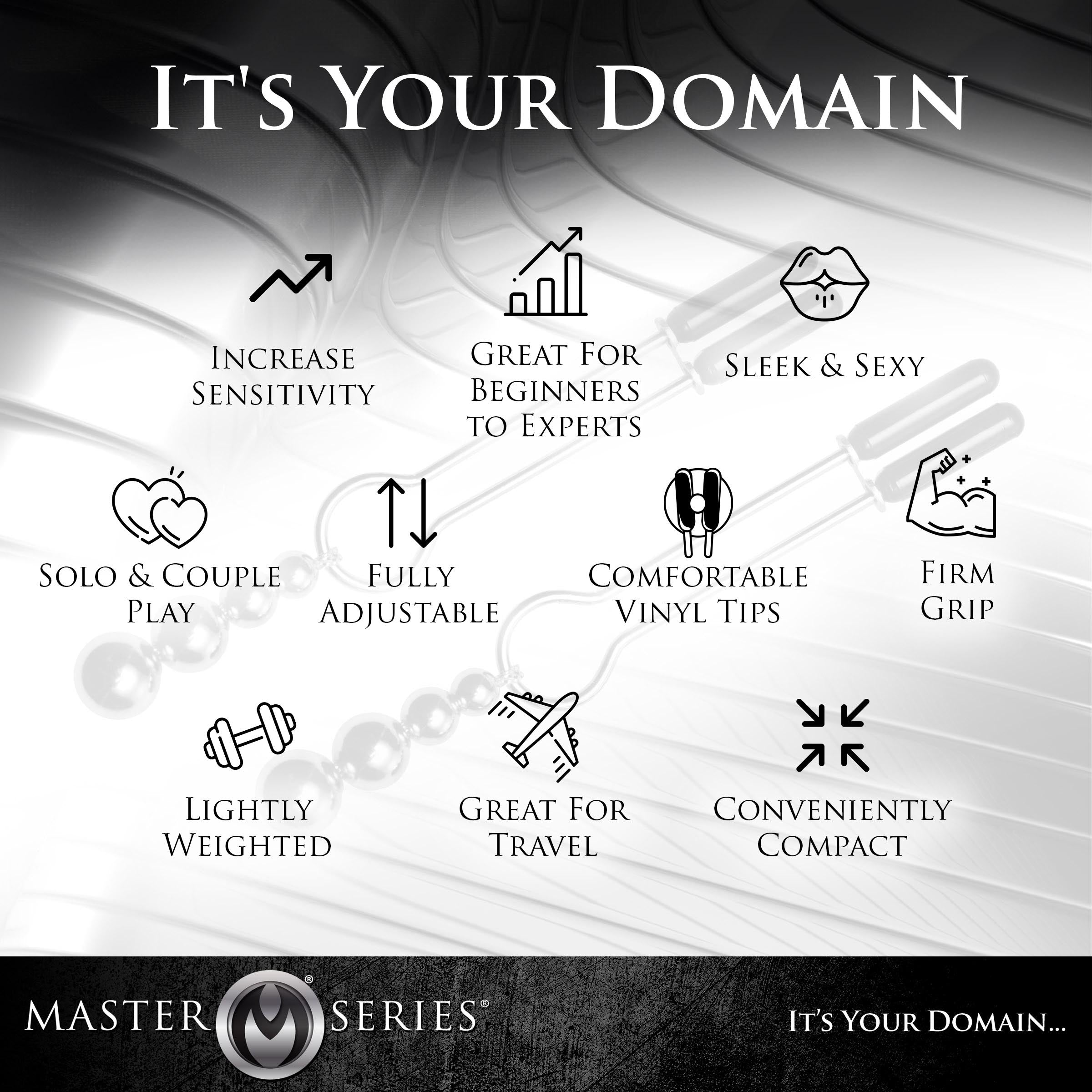 Master Series Adorn Triple Bead Nipple Clamp Set Grey