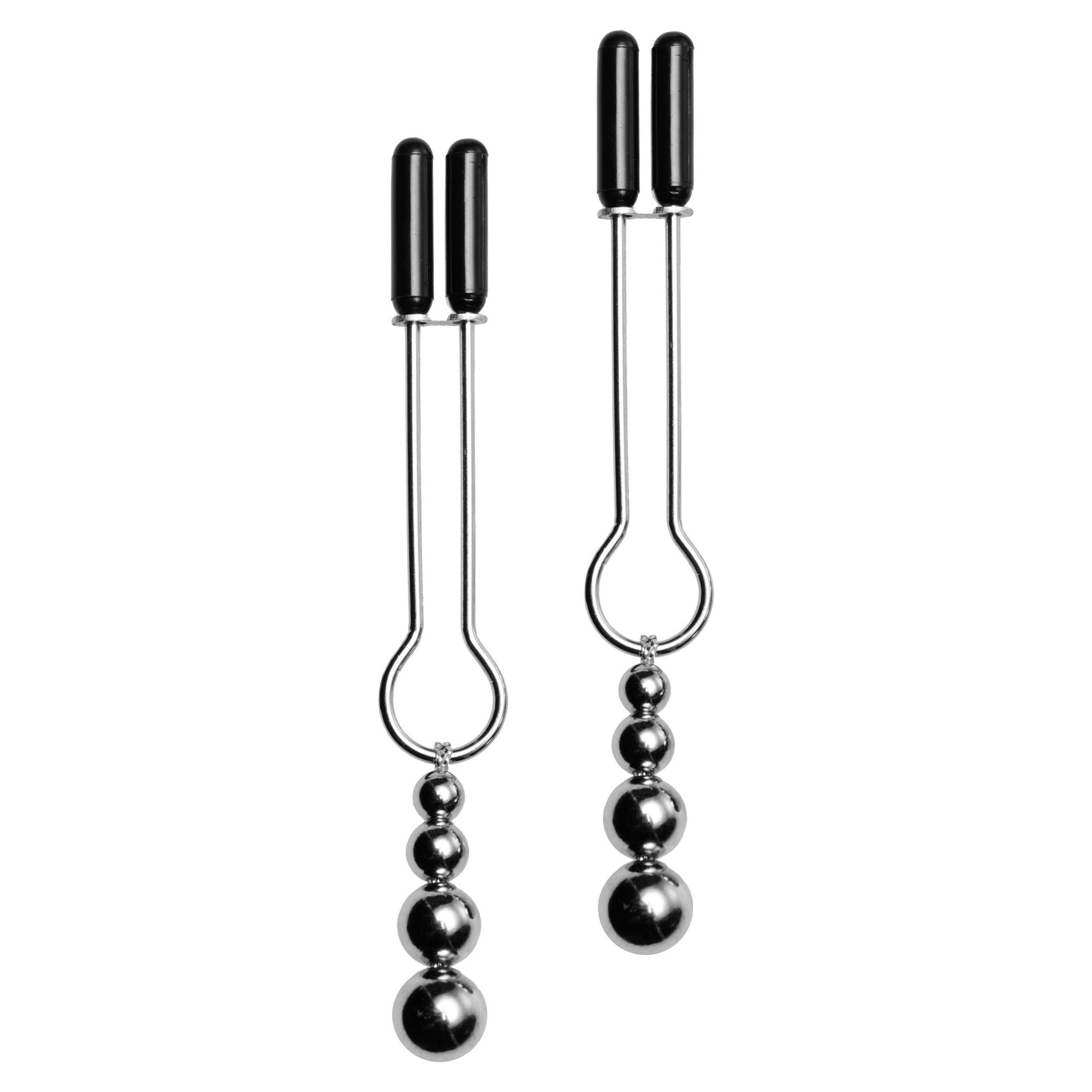 Master Series Adorn Triple Bead Nipple Clamp Set Grey