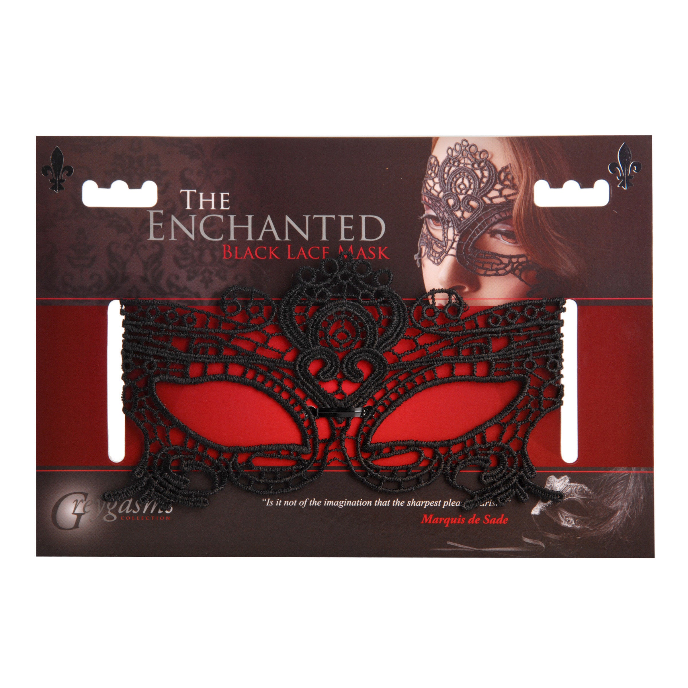 GreyGasms The Enchanted Black Lace Mask Black