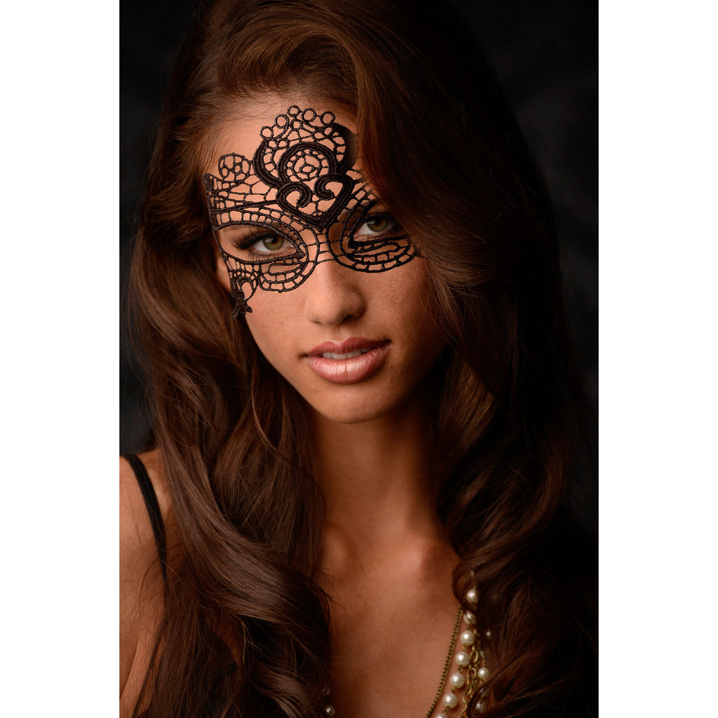 GreyGasms The Enchanted Black Lace Mask Black