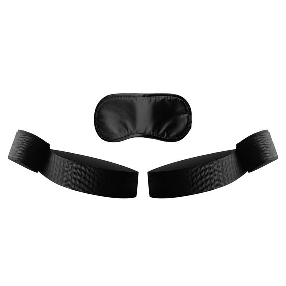 Frisky Thigh Cuff Kit with Blindfold Black
