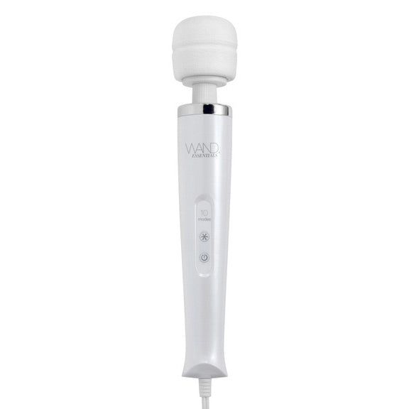 Wand Essentials 10 Speed Wand and Nuzzle Tip Massage Kit White