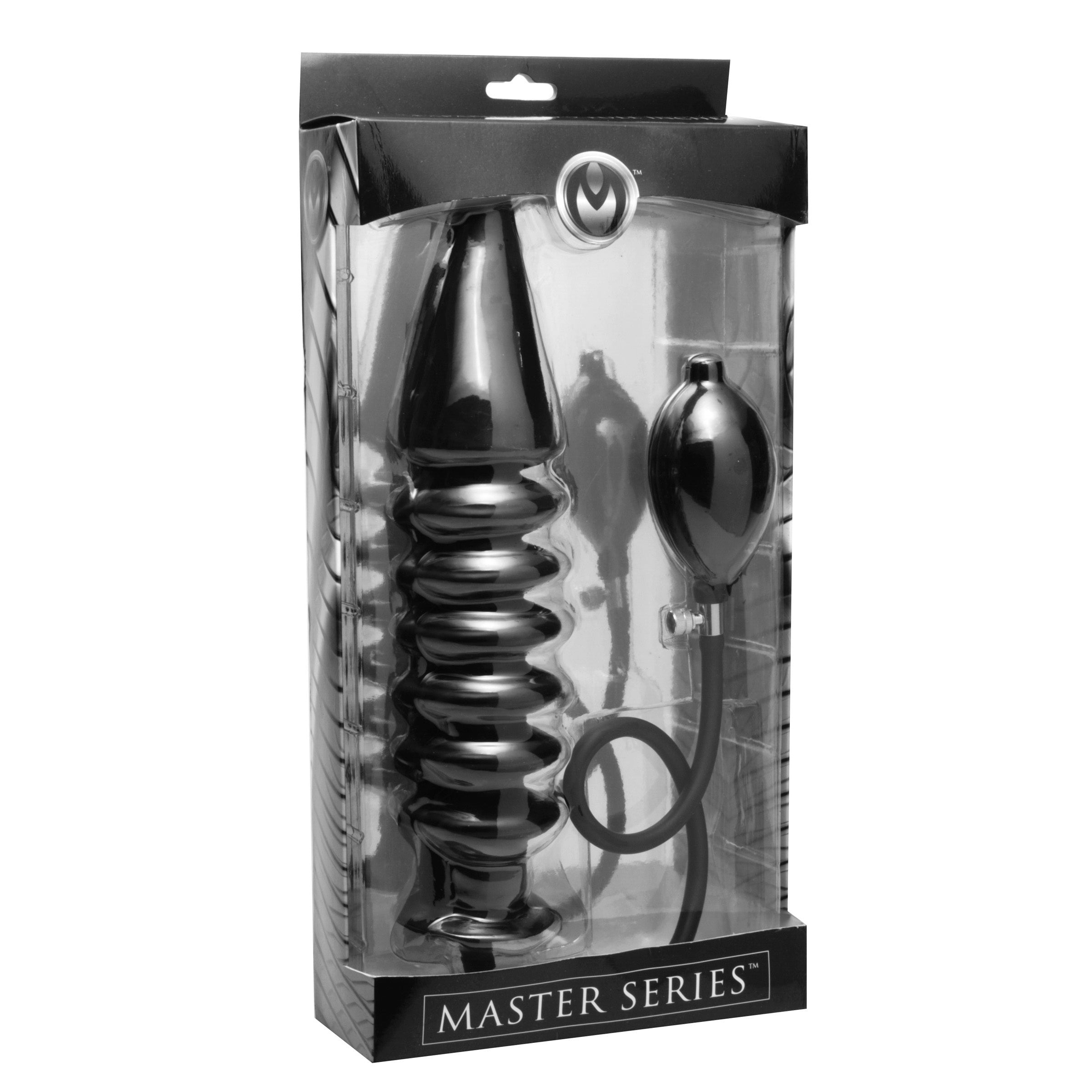 Master Series Accordion Inflatable XL Anal Plug Black