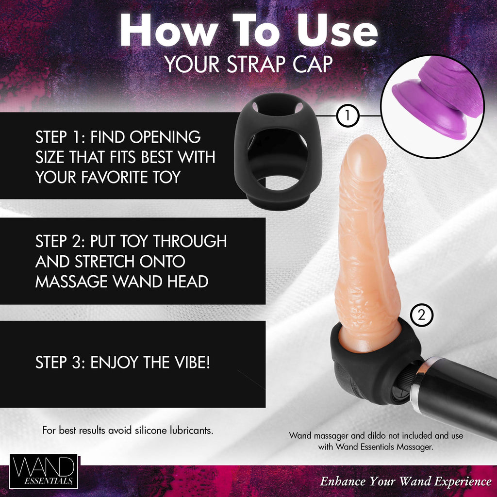 Wand Essentials Strap Cap Wand Harness for Dildos Black
