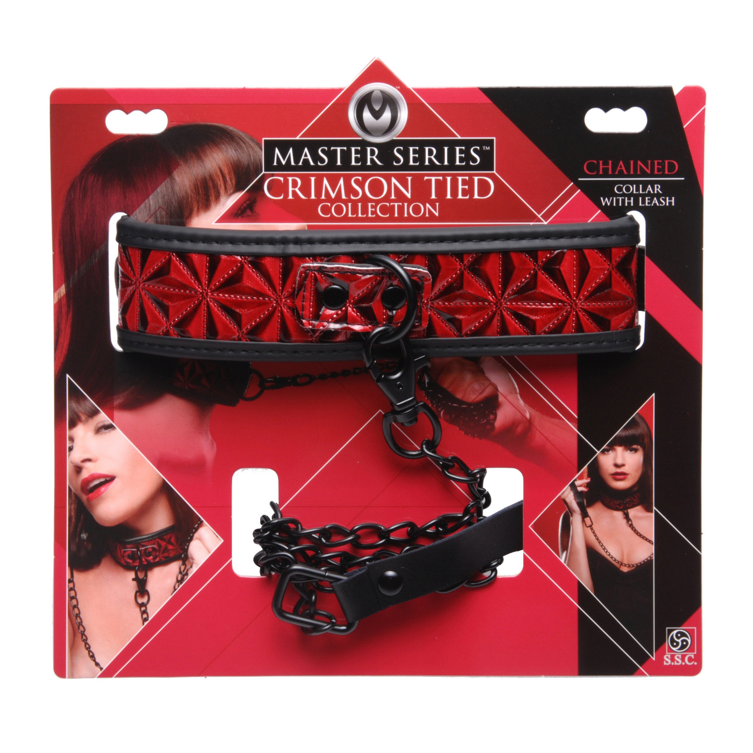 Master Series Crimson Tied Collar with Leash Red
