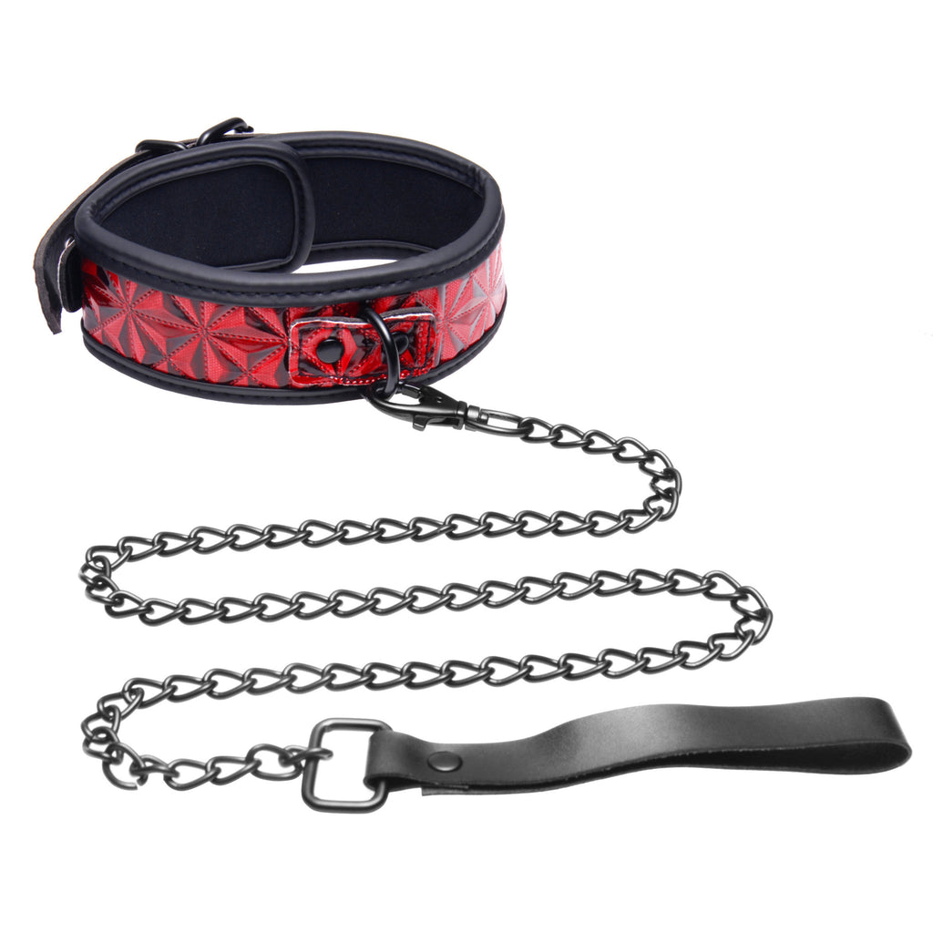 Master Series Crimson Tied Collar with Leash Red
