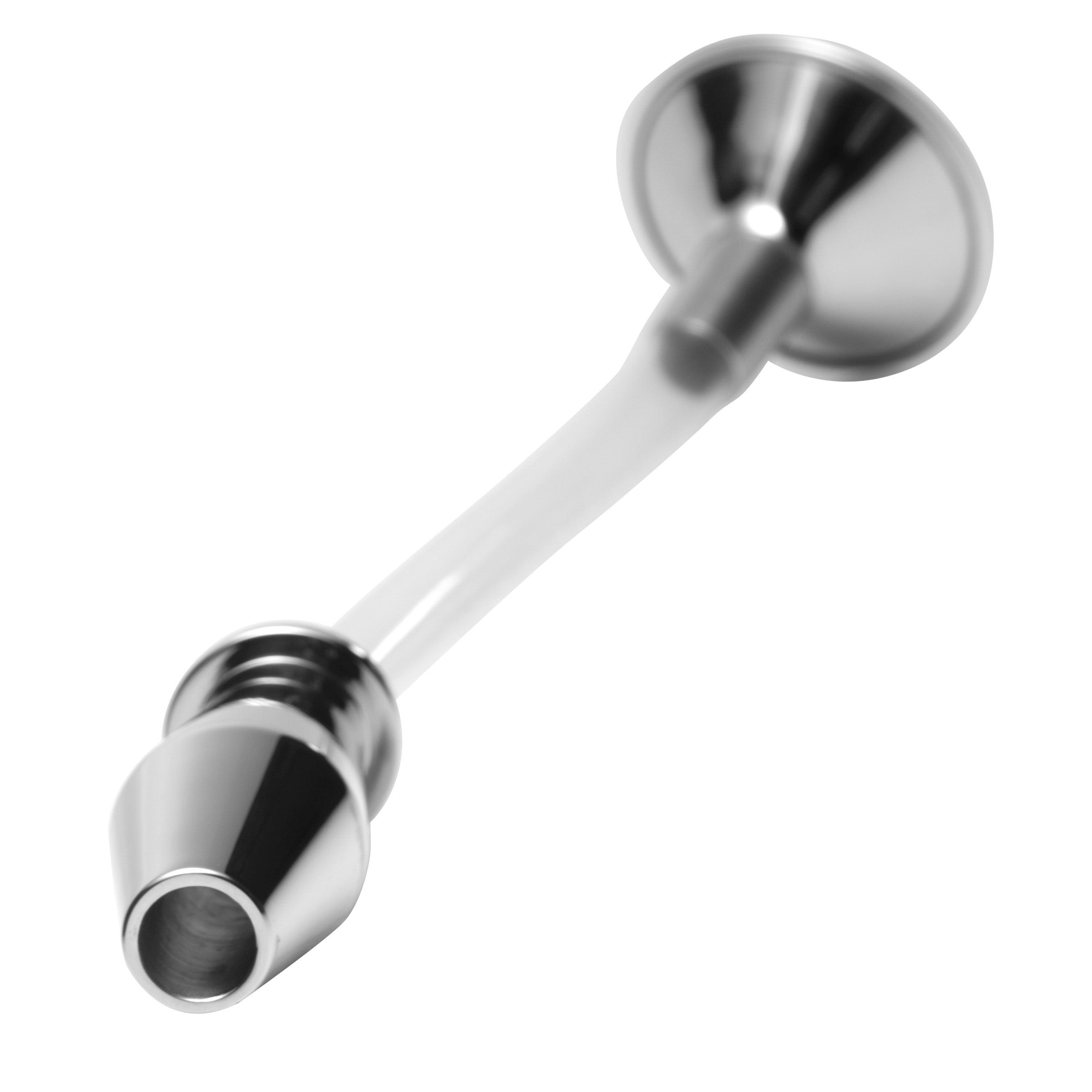 Master Series Stainless Steel Ass Funnel with Hollow Anal Plug Grey