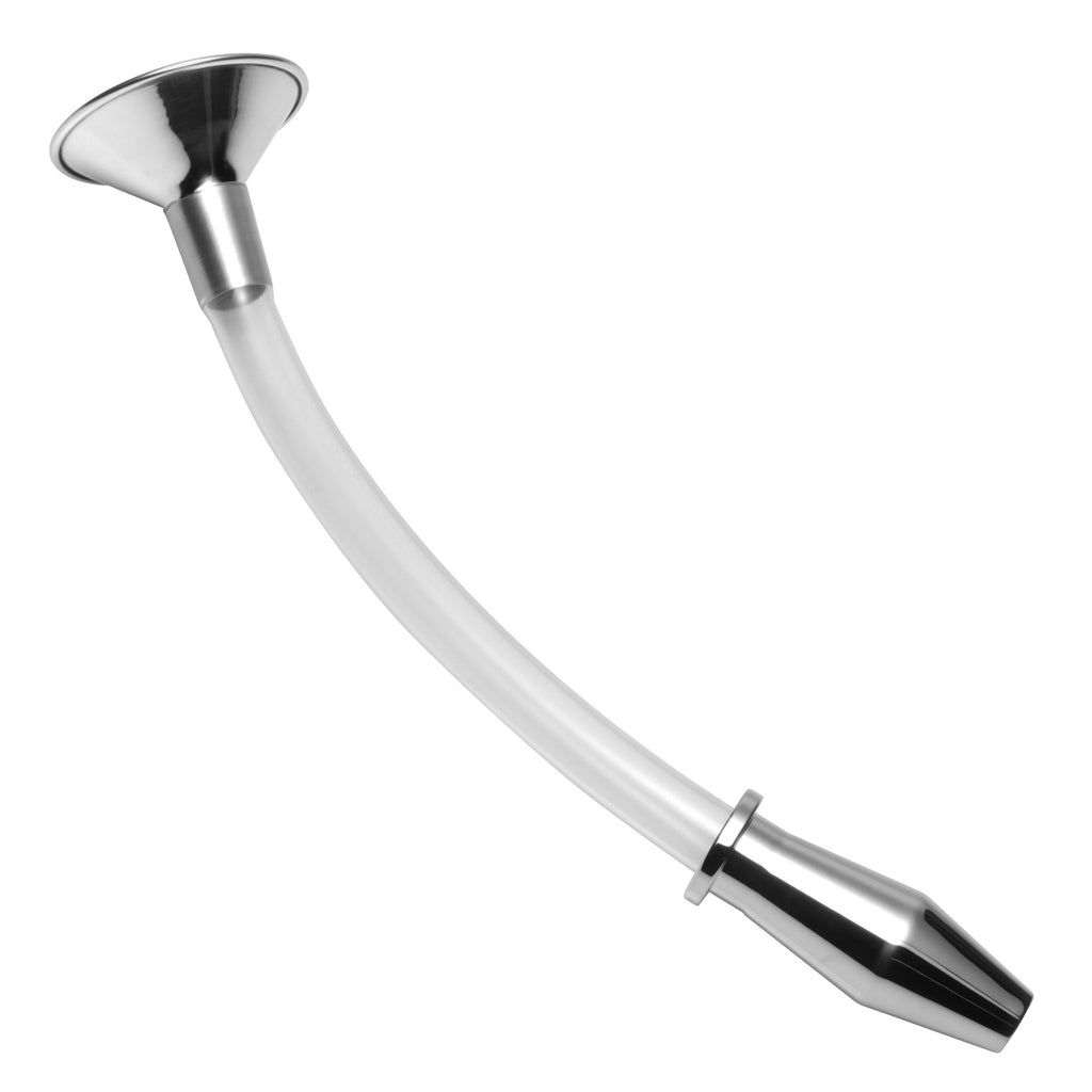 Master Series Stainless Steel Ass Funnel with Hollow Anal Plug Grey