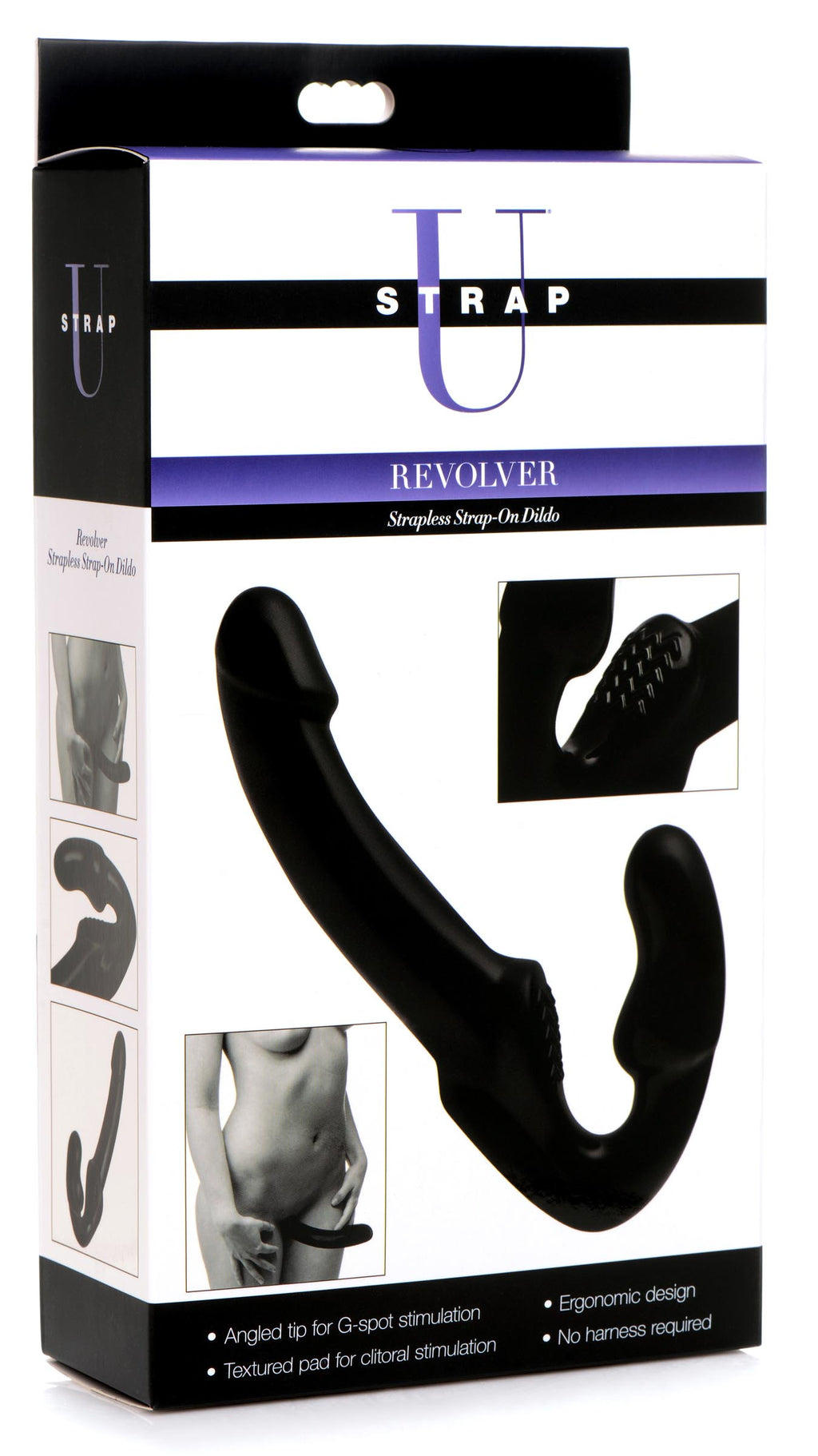 Strap U Revolver Strapless Strap On G-Spot Dildo Black