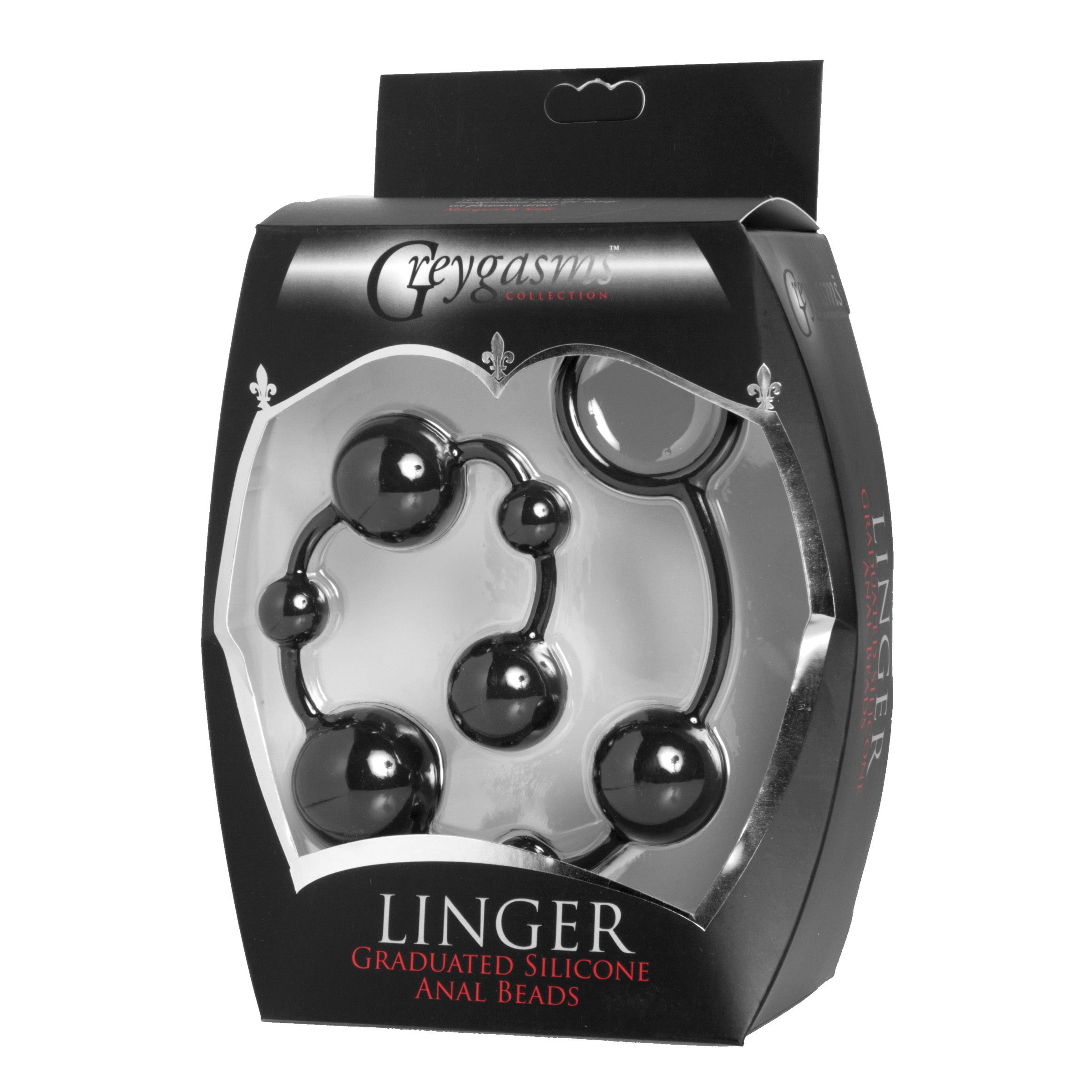 GreyGasms Linger Graduated Silicone Anal Beads Black