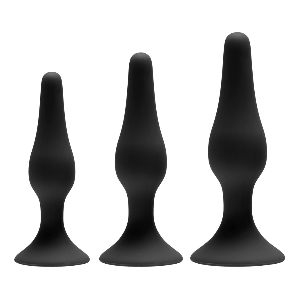 GreyGasms Apprentice 3 Piece Silicone Anal Trainer Set Black