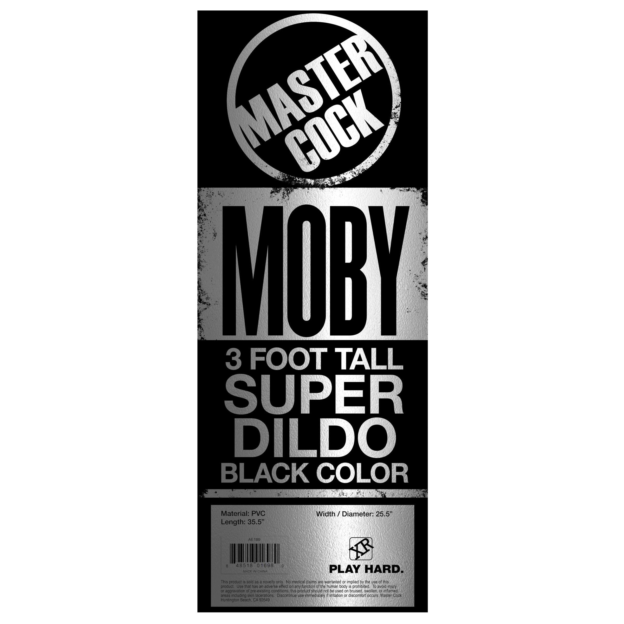 Master Cock Moby Huge 3 Foot Tall Super Dildo - Black Black