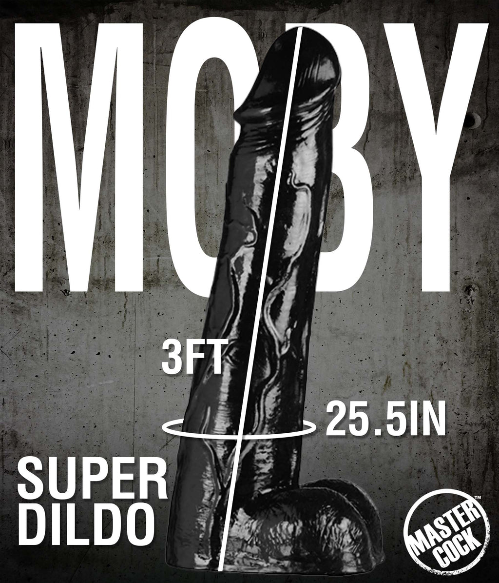 Master Cock Moby Huge 3 Foot Tall Super Dildo - Black Black