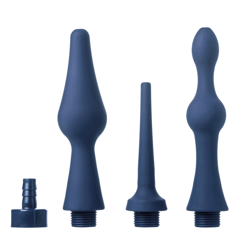 CleanStream Flex Tip Silicone Attachment Kit with 8 oz Enema Bulb Blue