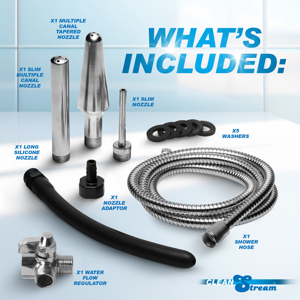 CleanStream All In One 4 Tip Shower Enema System Grey