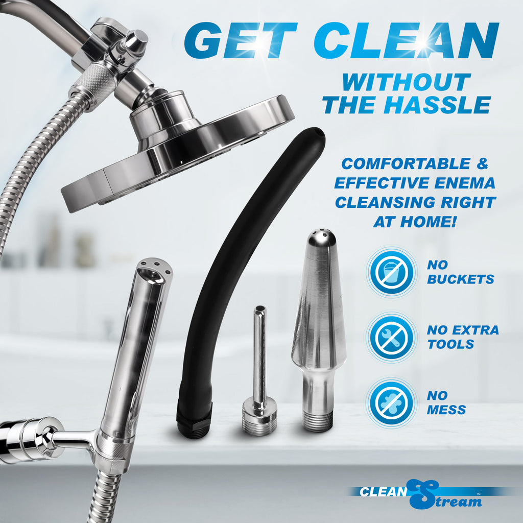 CleanStream All In One 4 Tip Shower Enema System Grey