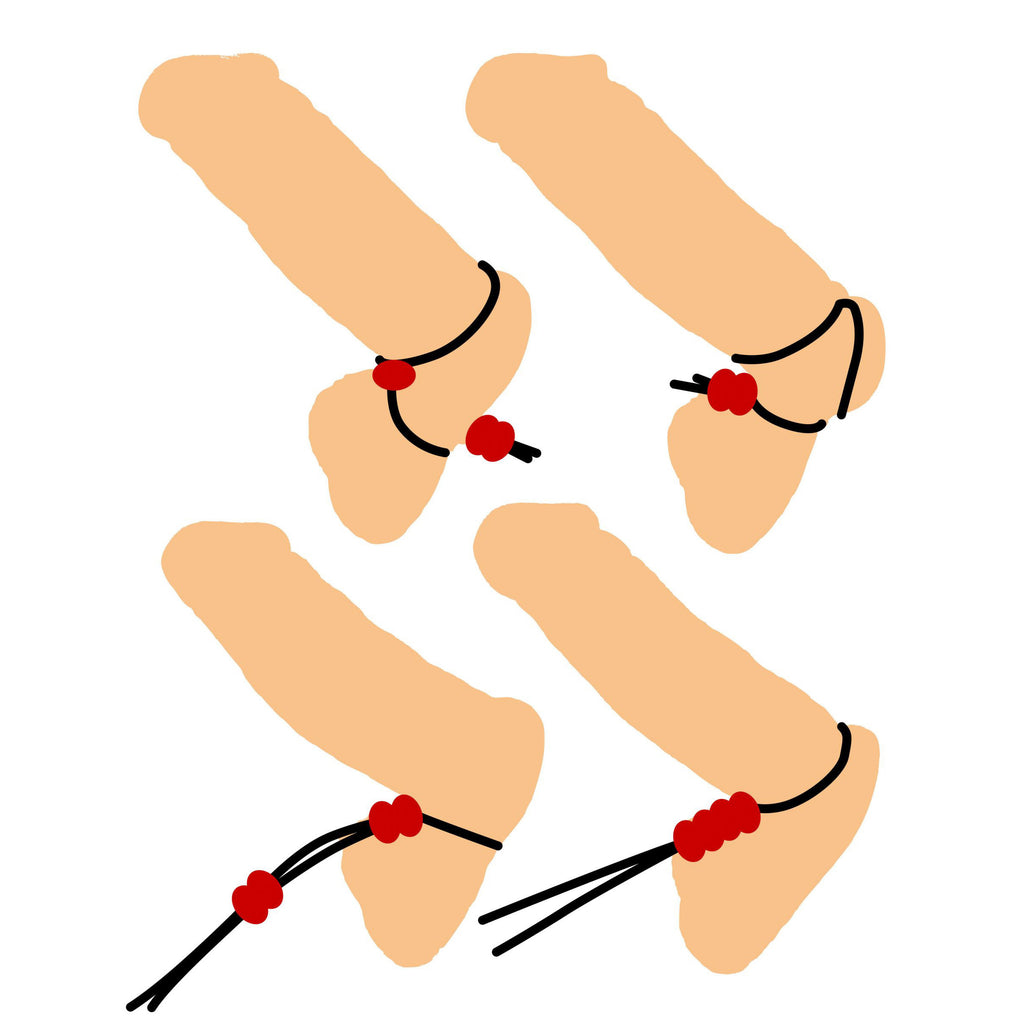 Master Series Crimson Tied Bolo Lasso Style Adjustable Cock Ring Black