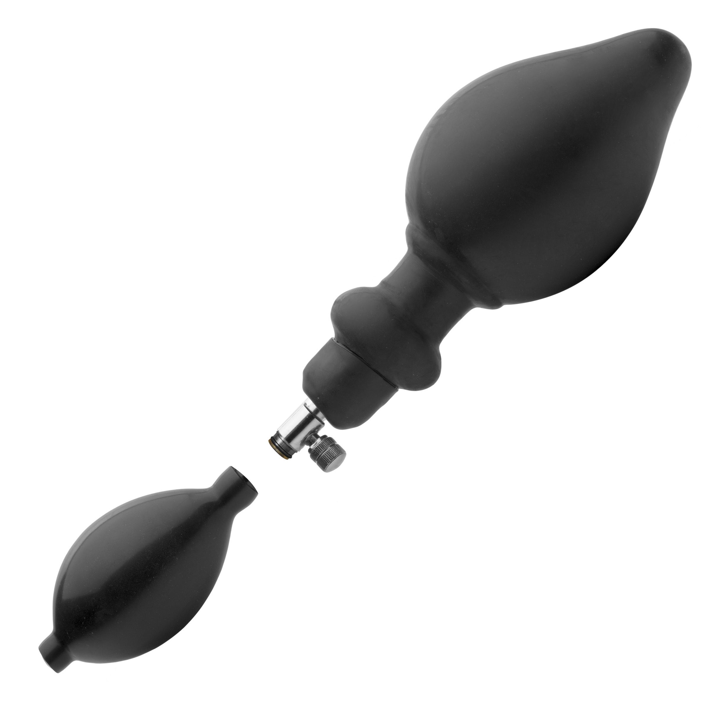 Master Series Expander Inflatable Anal Plug with Removable Pump Black
