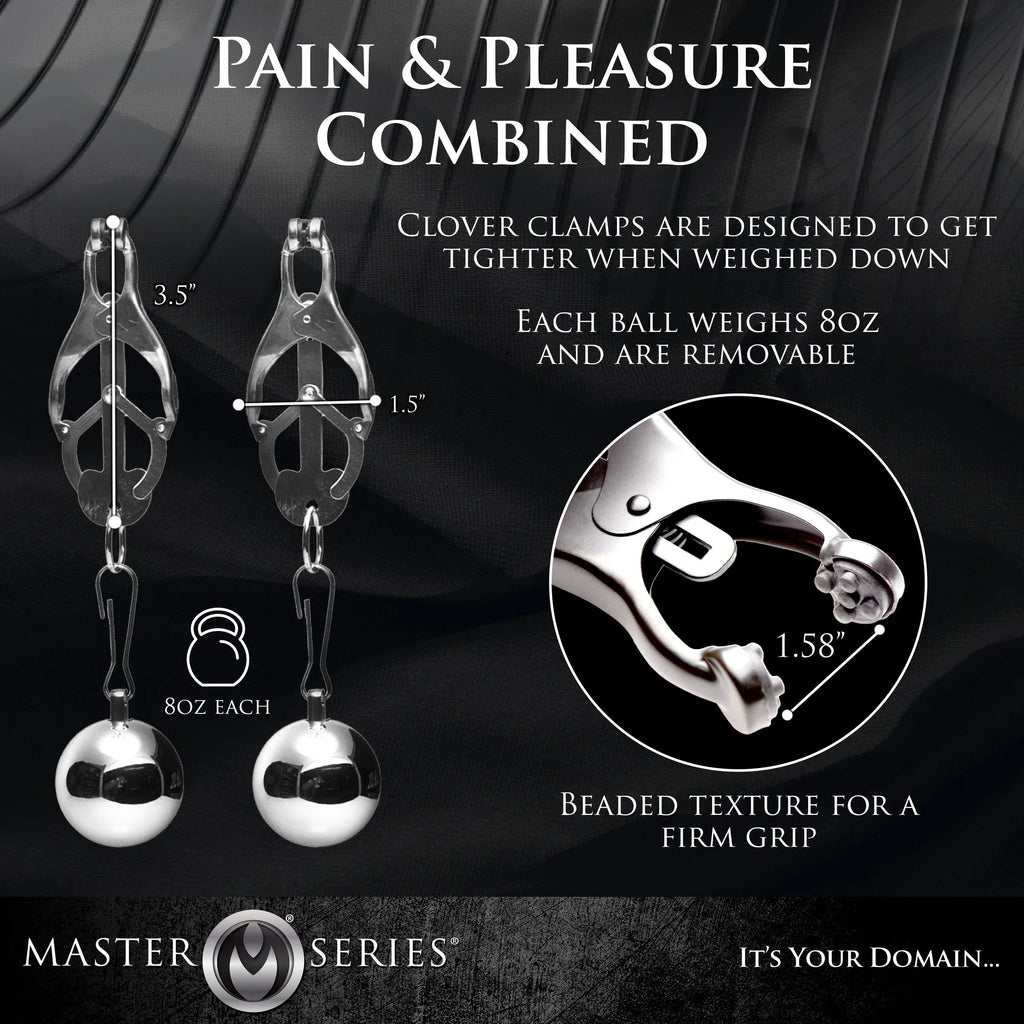 Master Series Deviant Monarch Weighted Nipple Clamps - IntimaVibes