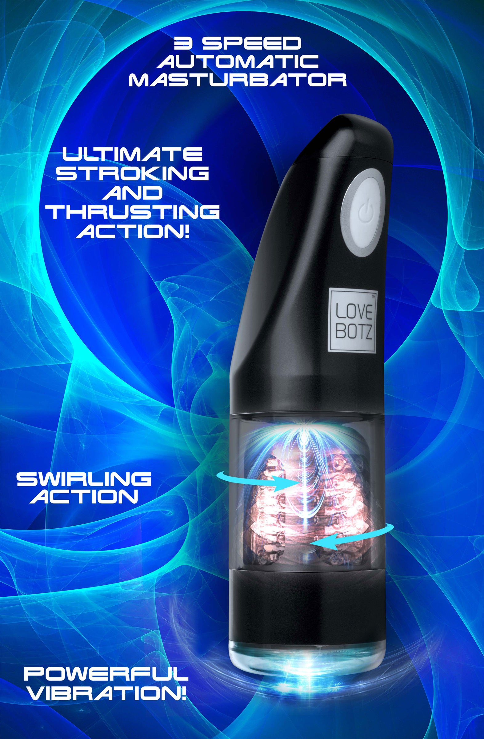 LoveBotz Ultra Bator Thrusting and Swirling Automatic Stroker Black
