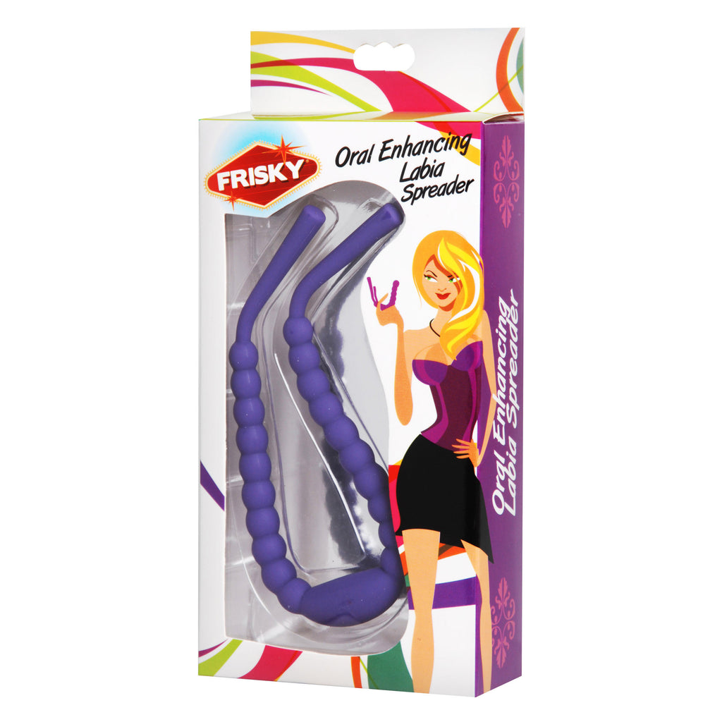 Frisky Oral Enhancing Hands Free Labia Spreader Purple
