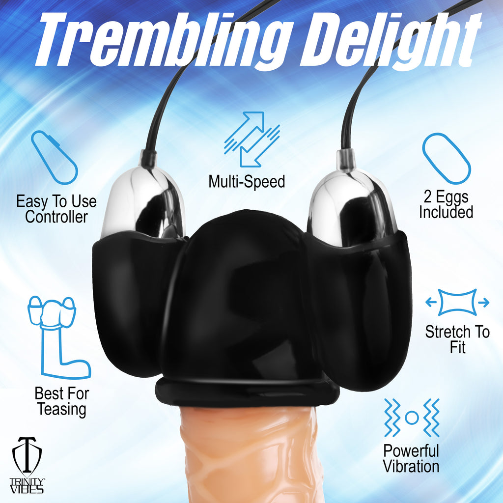 Trinity Men Multi Speed Vibrating Penis Head Teaser Black