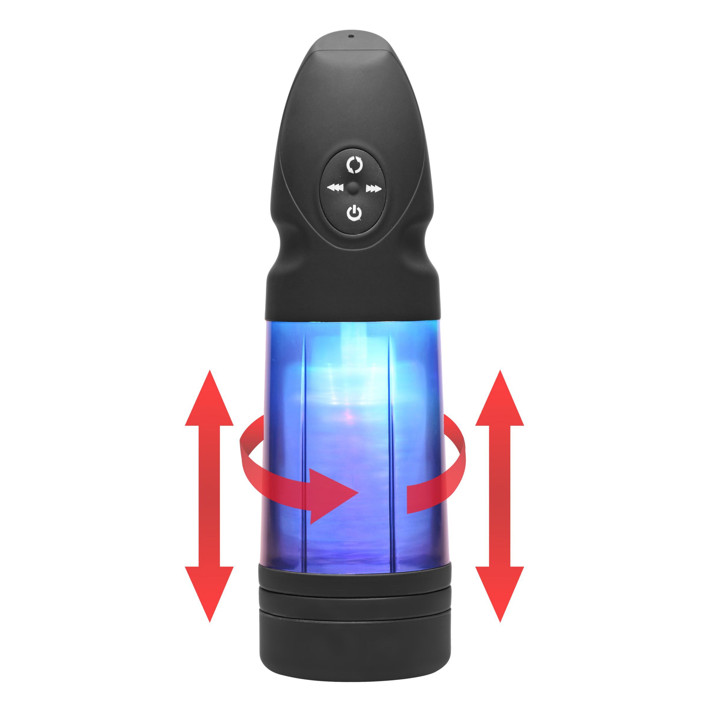 LoveBotz Strobe Multi Function Rechargeable Stroker Black