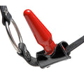 Strict Leather Premium Locking Leather Cock Ring and Anal Plug Harness Black