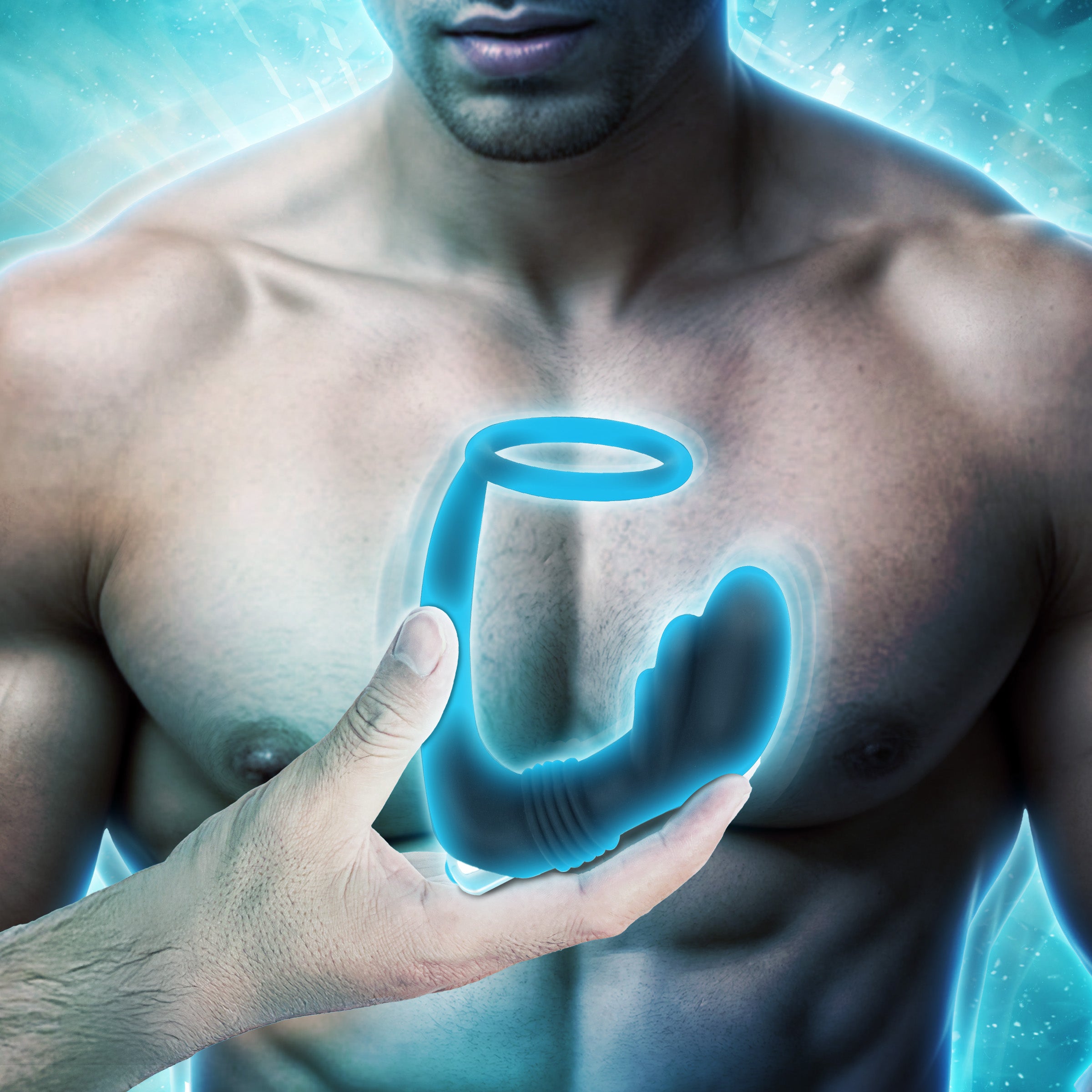 Prostatic Play Nova Silicone Cock Ring and Prostate Vibe Black