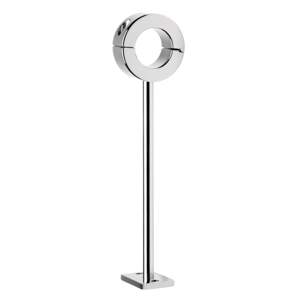 Master Series Locking Mounted CBT Scrotum Cuff with Bar Grey