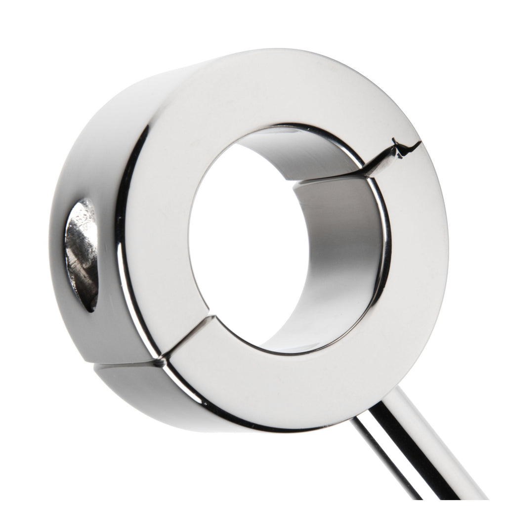 Master Series Locking Mounted CBT Scrotum Cuff with Bar Grey