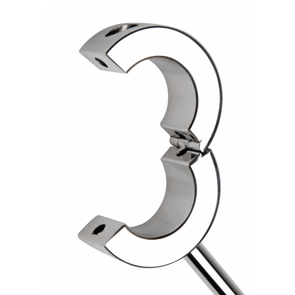 Master Series Locking Mounted CBT Scrotum Cuff with Bar Grey