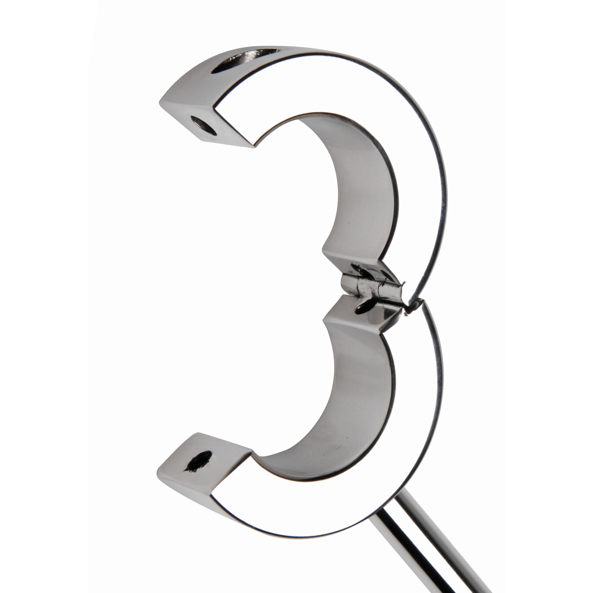 Master Series Locking Mounted CBT Scrotum Cuff with Bar Grey