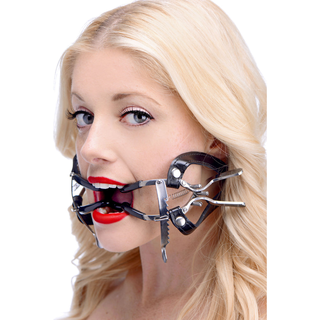 Master Series Ratchet Style Jennings Mouth Gag with Strap Grey