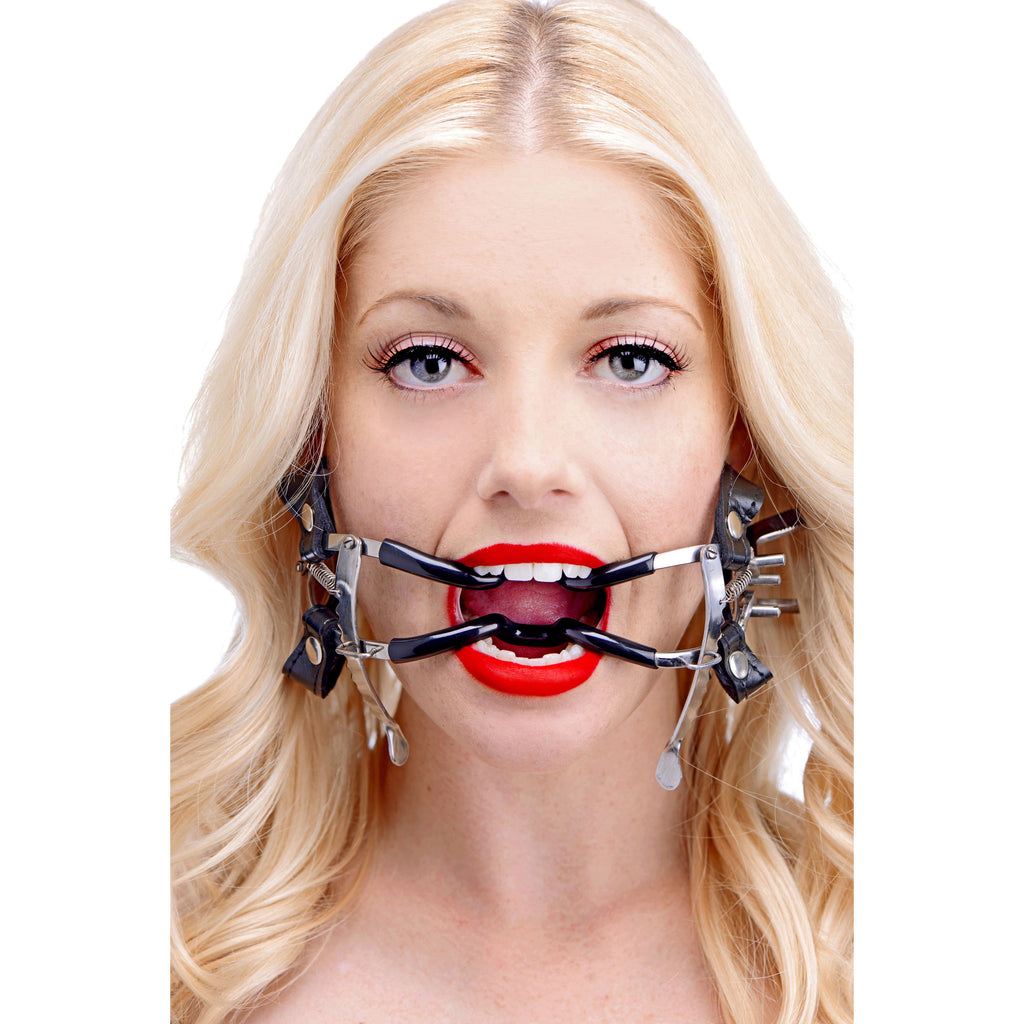 Master Series Ratchet Style Jennings Mouth Gag with Strap Grey