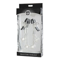 Master Series Ornament Adjustable Nipple Clamps with Jewel Accents Clear