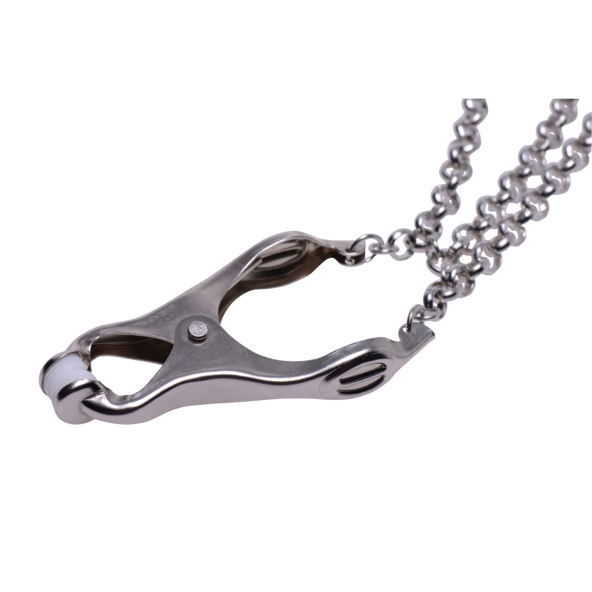 Master Series Affix Triple Chain Nipple Clamps Grey