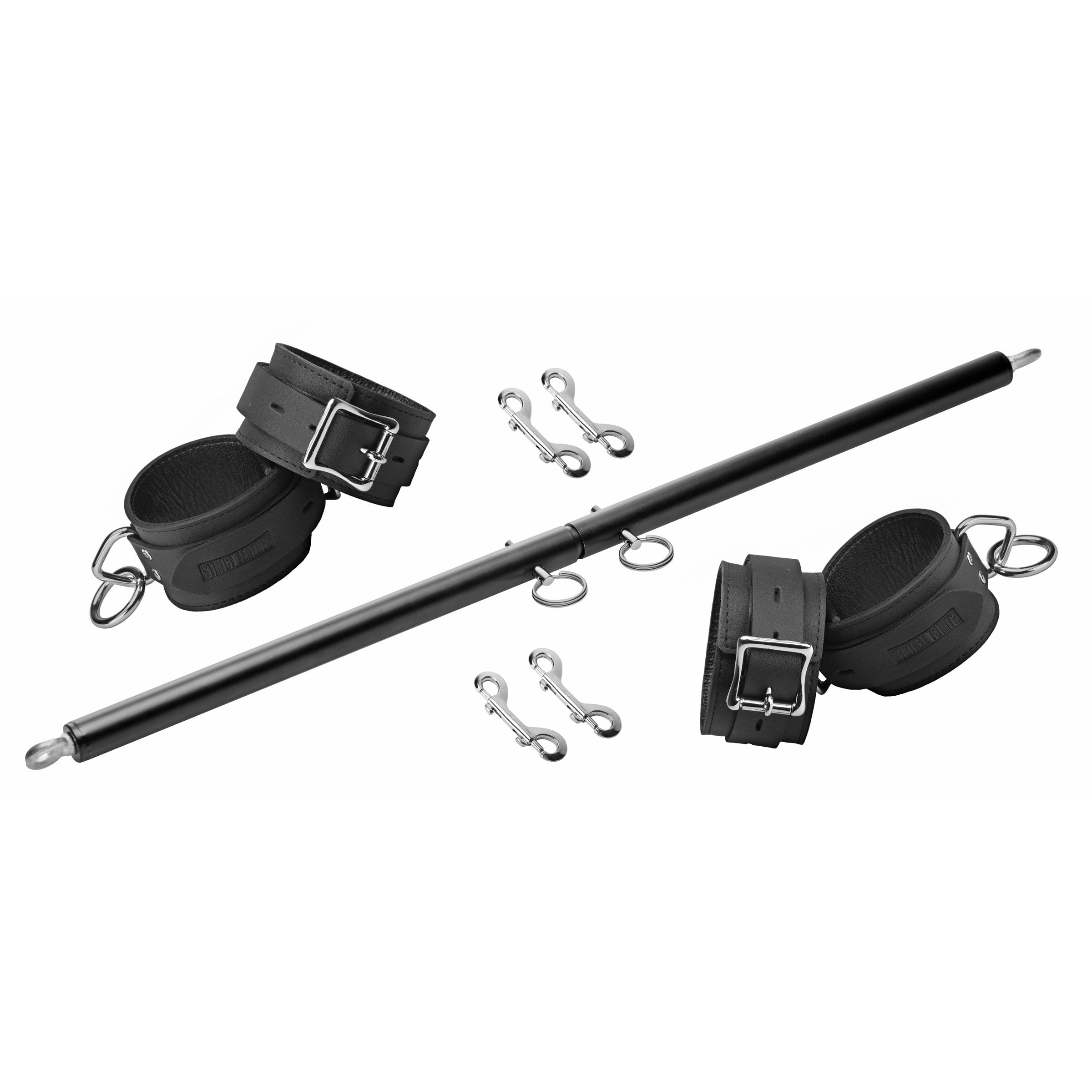 Master Series Black Doggy Style Spreader Bar Kit with Cuffs Black
