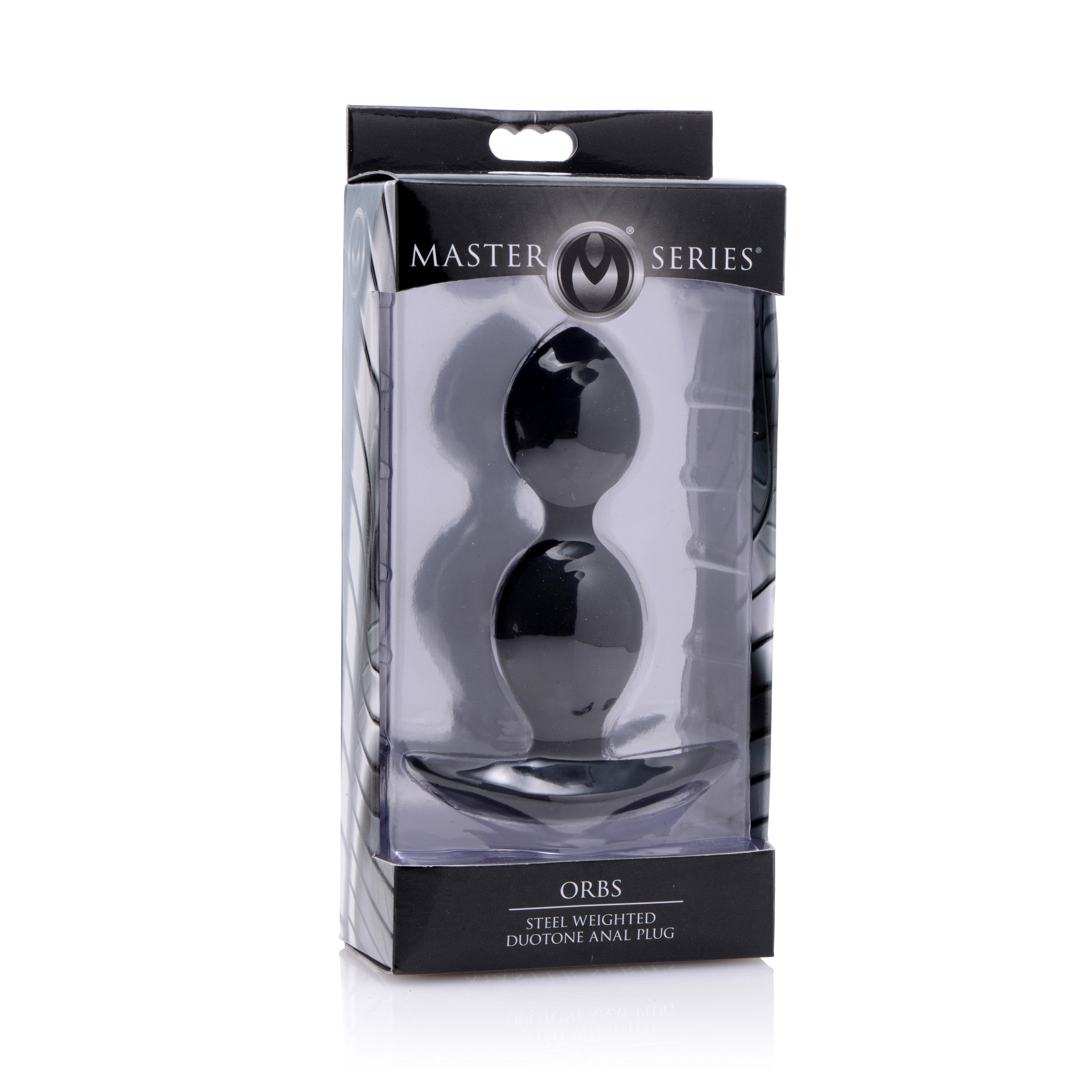 Master Series Orbs Steel Weighted Duotone Silicone Anal Plug Black
