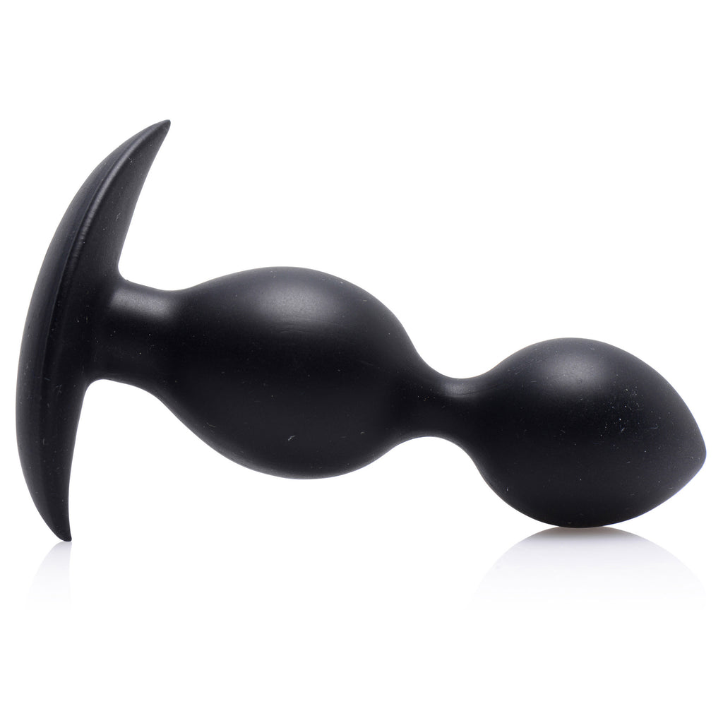 Master Series Orbs Steel Weighted Duotone Silicone Anal Plug Black