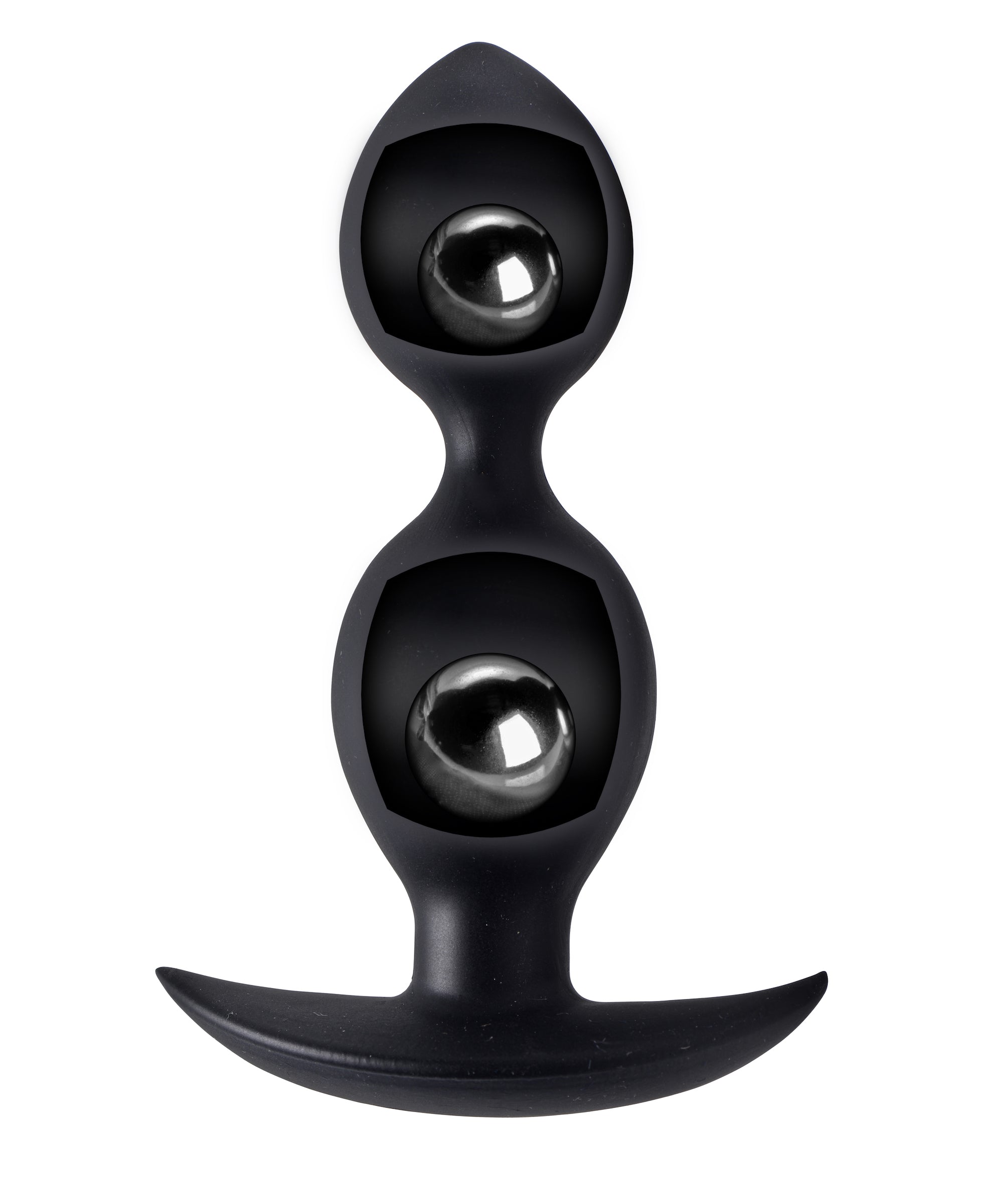 Master Series Orbs Steel Weighted Duotone Silicone Anal Plug Black