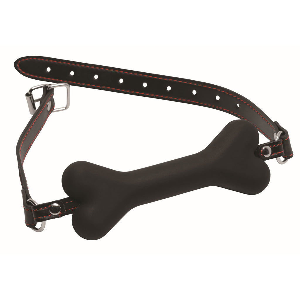 Master Series Hound Adjustable Dog Bone Gag Black