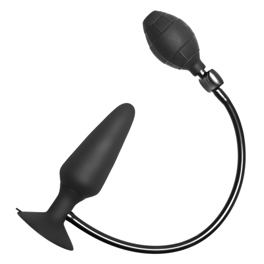 SC Novelties Inflatable Silicone Suction Cup Butt Plug Black
