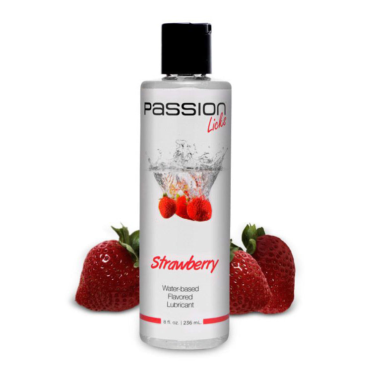 Passion Lubricants Passion Licks Strawberry Water Based Flavored Lubricant - 8 oz Clear