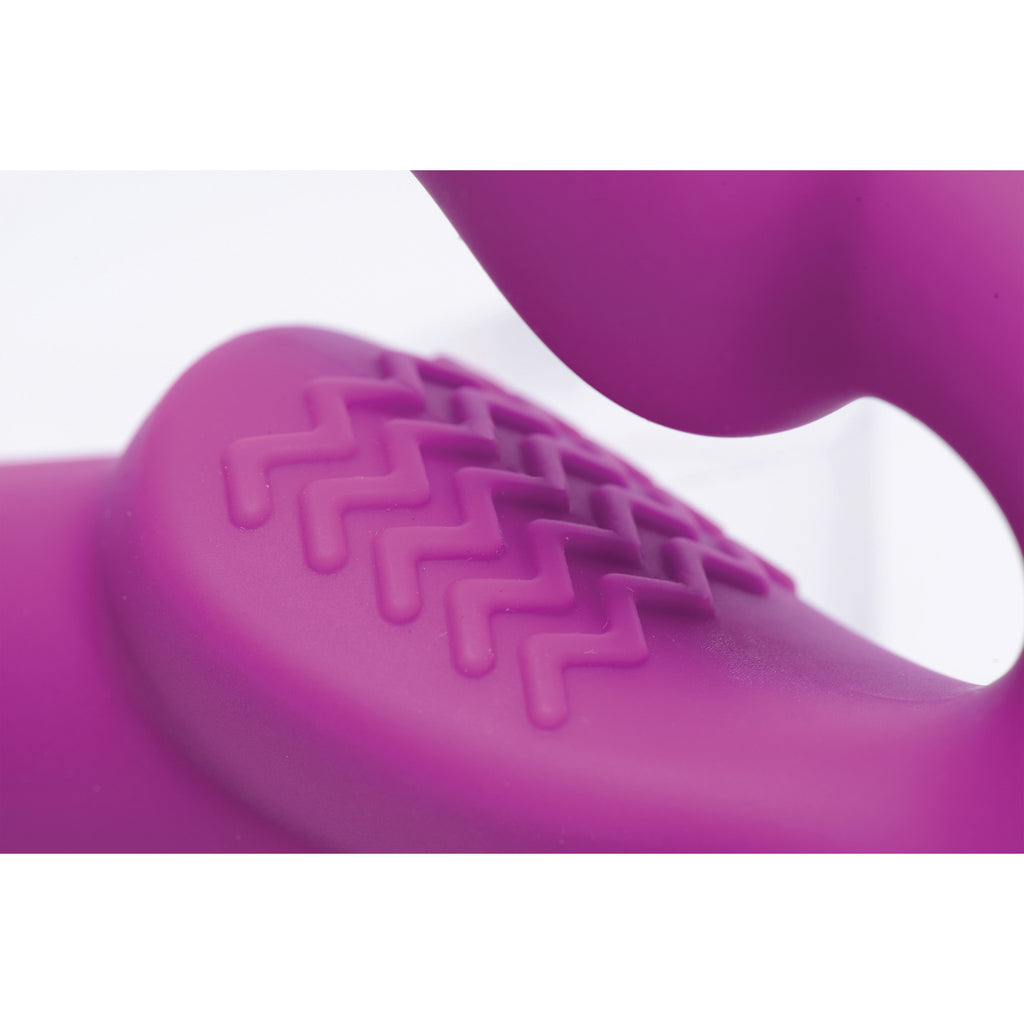 Strap U Evoke Vibrating Strapless Silicone Strap-on Dildo Pink