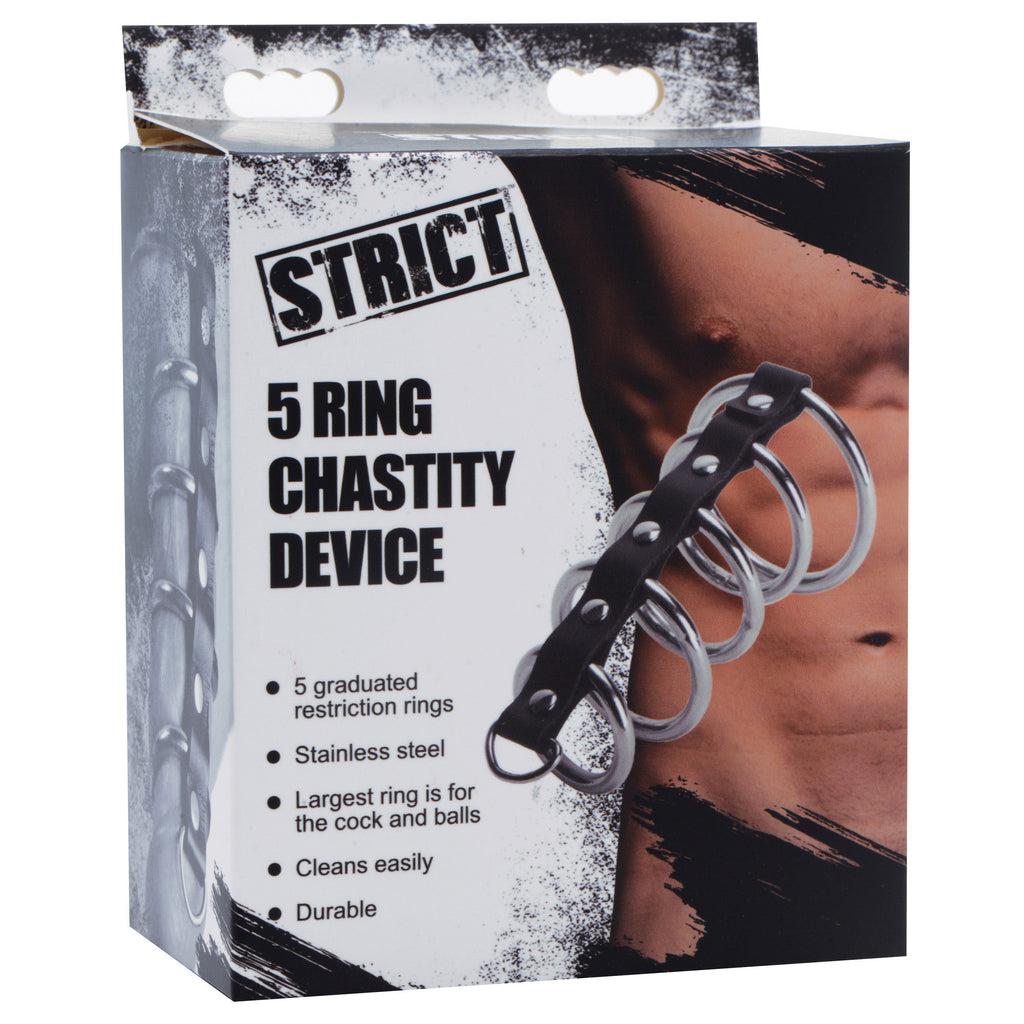 STRICT 5 Ring Chastity Device Black
