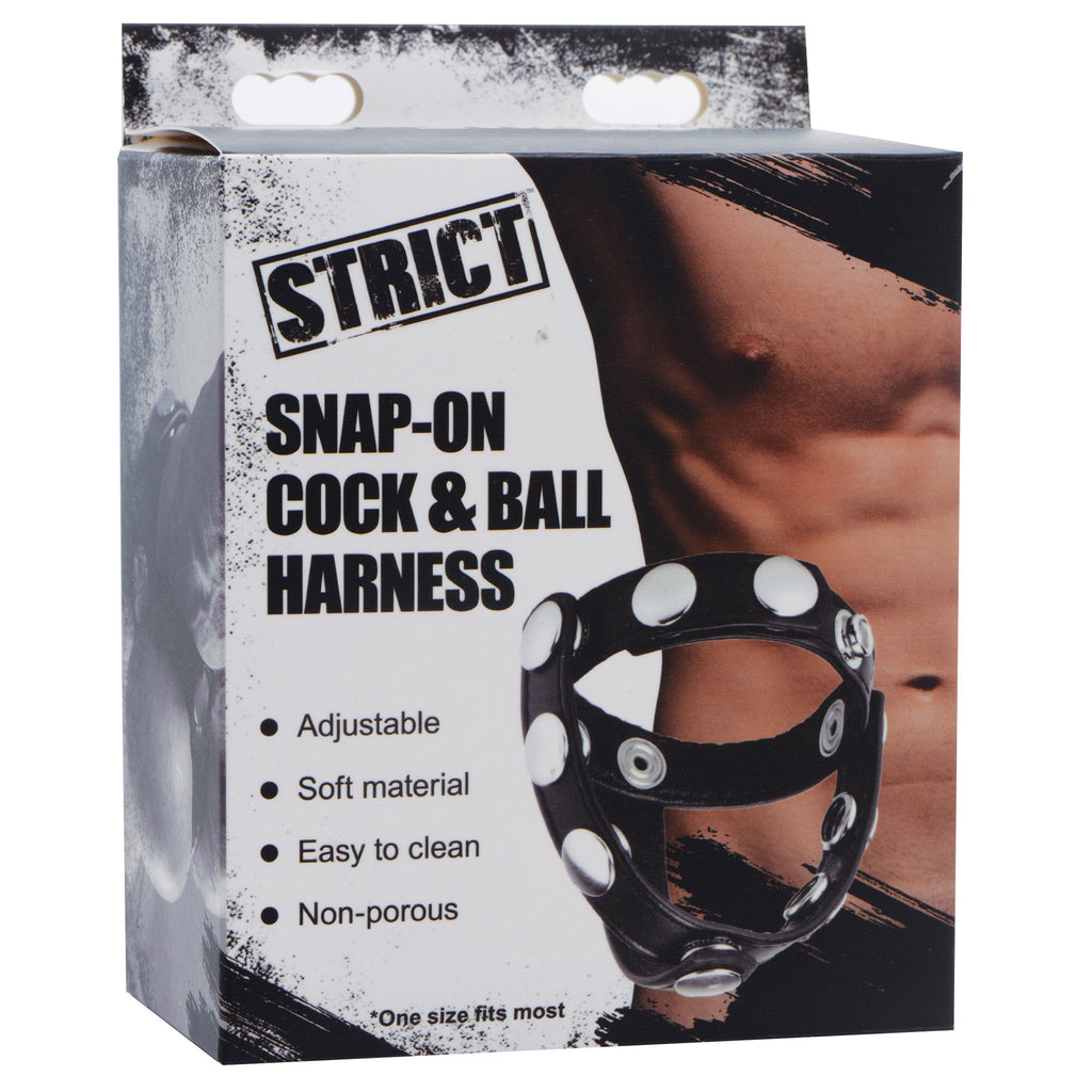 STRICT Snap-On Cock and Ball Harness Black