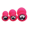 Frisky Pink Pleasure 3 Piece Silicone Anal Plugs with Gems Pink