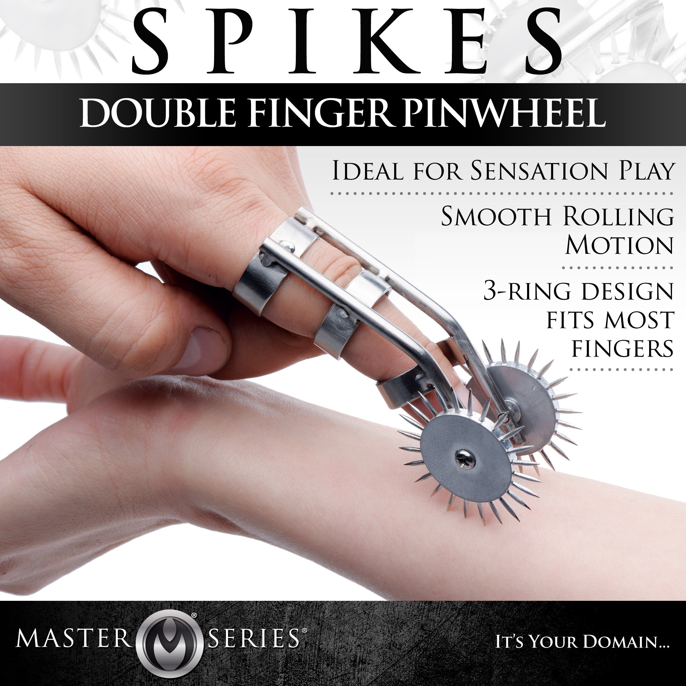 Master Series Spikes Double Finger Pinwheel Grey
